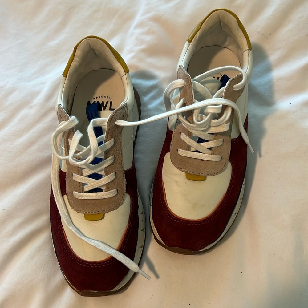 Madewell burgundy/red and White Sneakers